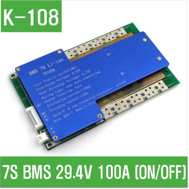 (K-108) 7S BMS 29.4V 100A (ON/OFF)